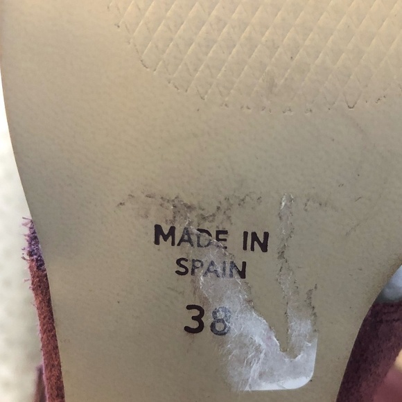 SCHULER & SONS Slingback Heels Womens 8 Burgundy Open Toe Suede Anthropologie - Picture 7 of 10